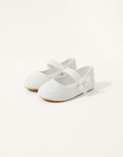 Lace Bow Walker Shoes, Ivory (IVORY), large