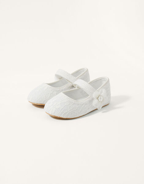 Lace Bow Walker Shoes, Ivory (IVORY), large