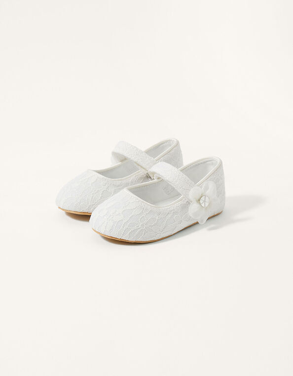 Lace Bow Walker Shoes, Ivory (IVORY), large