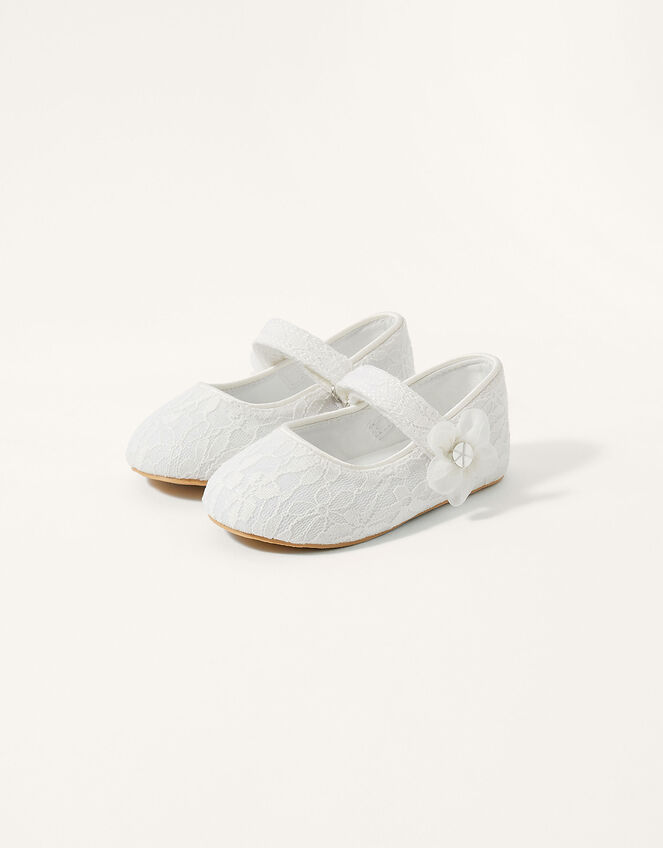 Lace Bow Walker Shoes, Ivory (IVORY), large