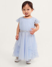 Baby Pennie Mesh Party Dress, Blue (PALE BLUE), large