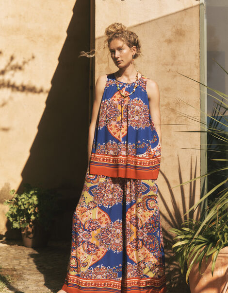 Padma Sleeveless Printed Top, Blue (COBALT), large