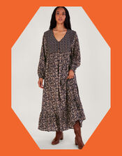 One Hundred Stars Print Maxi Dress, Blue (BLUE), large