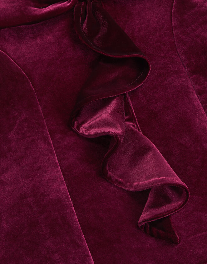 Baby Genevieve Bow Velvet Party Dress, Red (BURGUNDY), large