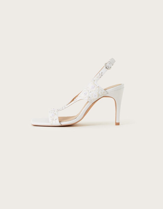 Embroidered Square Toe Bridal Sandals, Ivory (IVORY), large