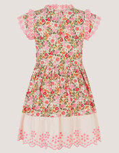 Floral Broderie Smocked Jersey Dress, Multi (MULTI), large