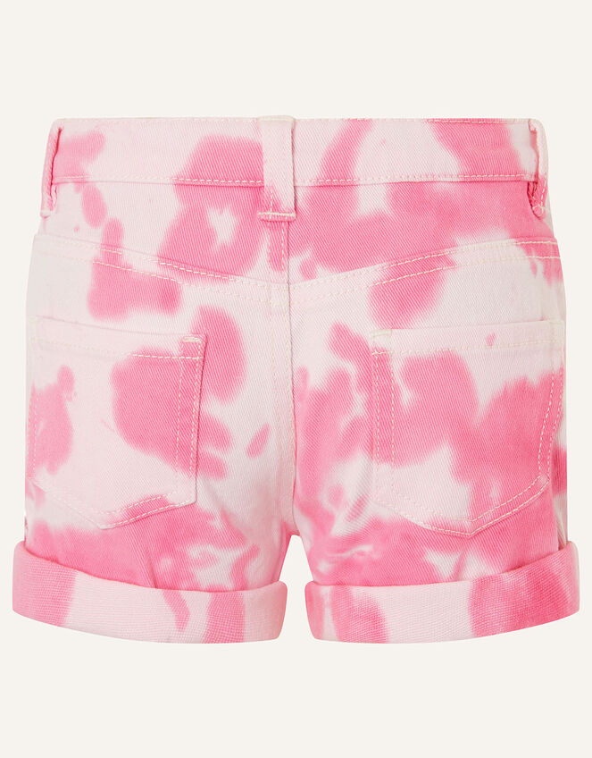 Tie Dye Denim Shorts, Pink (PINK), large