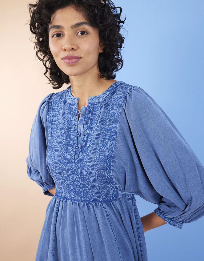 East Cinzia Tiered Denim Dress, Blue (DENIM BLUE), large