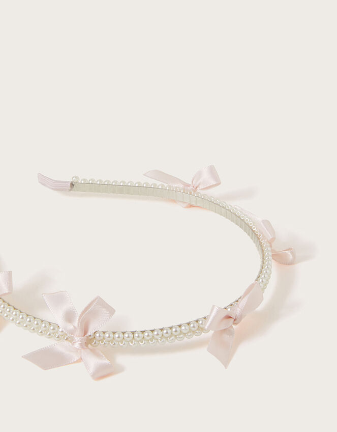 Carly Bow Pearl Headband, , large