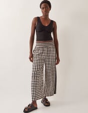 Geena Geometric Print Wide Leg Trousers, Black (BLACK), large