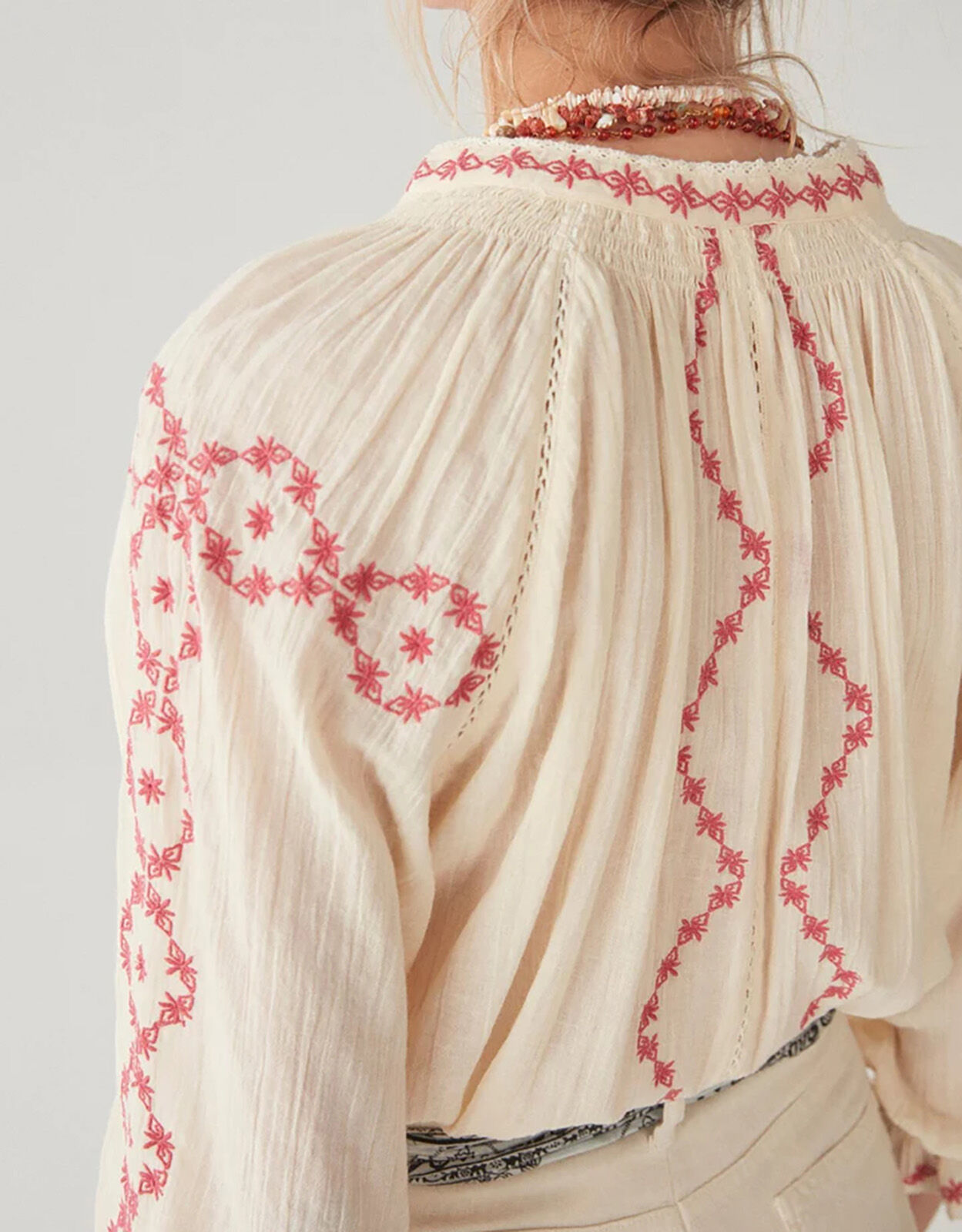 Maison Hotel Tie Neck Blouse Ivory