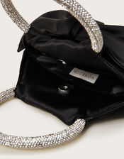 Bow Dazzle Handle Bag, Black (BLACK), large