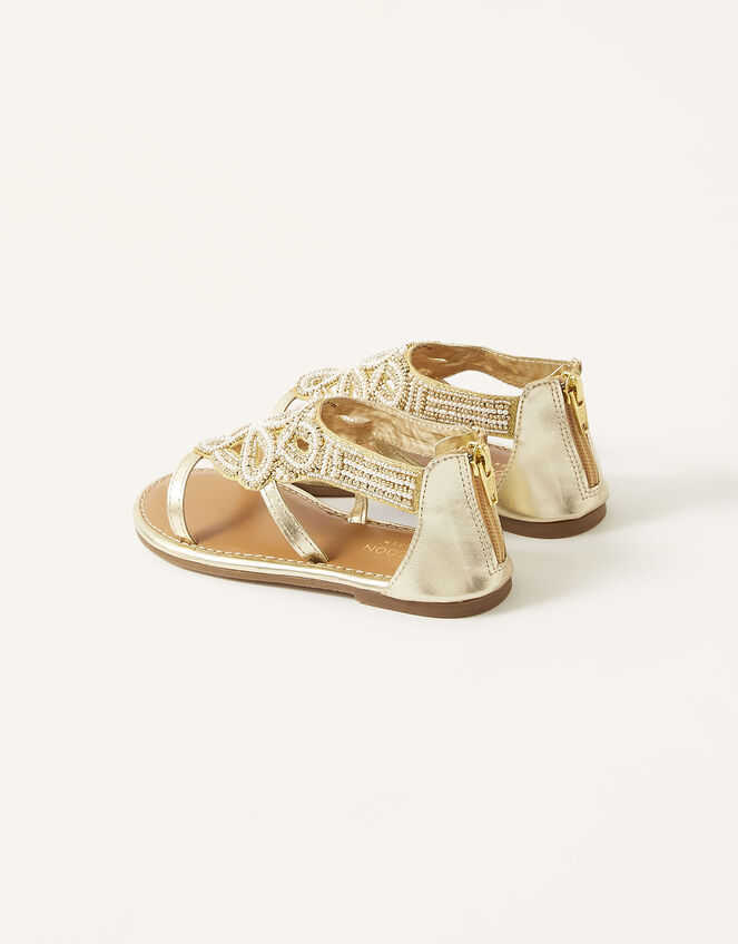 Beaded Sandals, Gold (GOLD), large