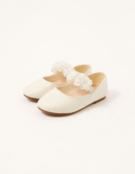 Shimmer Corsage Walker Shoes, Ivory (IVORY), large