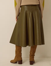 Dianne Faux Leather Midi Skirt, Green (GREEN), large
