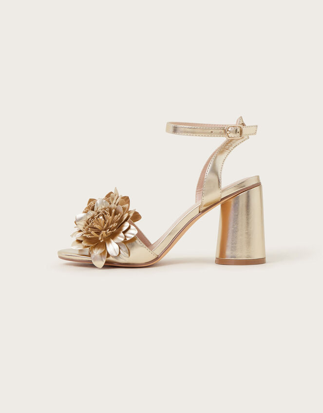 Metallic Corsage Heels, Gold (GOLD), large