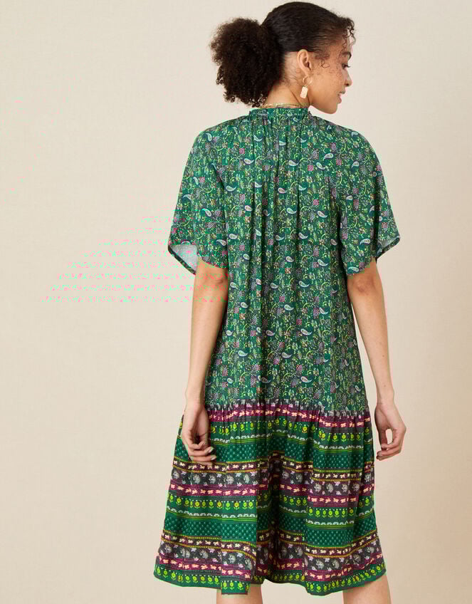 Paisley Print Tunic Dress, Green (GREEN), large