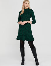 Tiggy Tiger Jacquard Dress, Green (GREEN), large