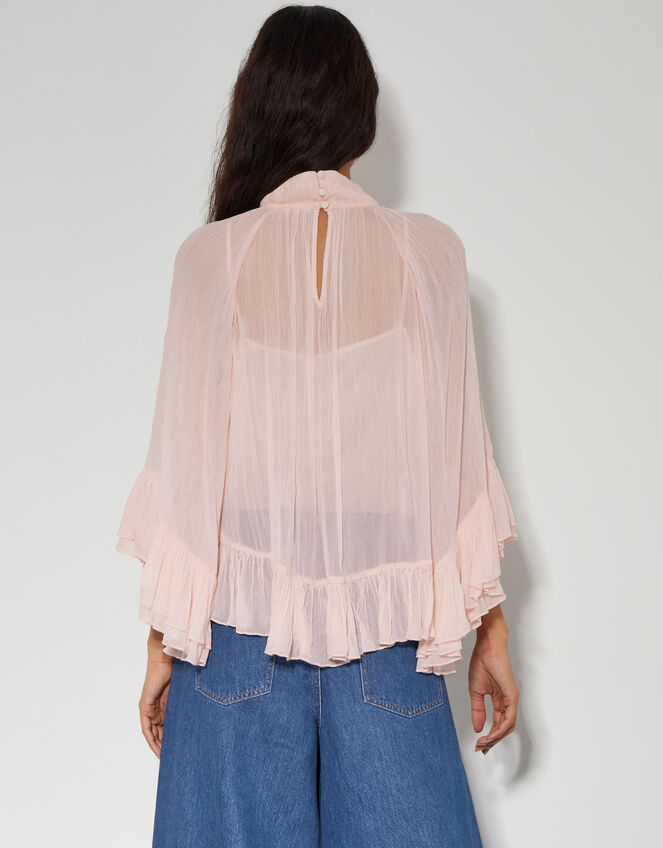 Renee Crinkle Ruffle Top, Pink (BLUSH), large