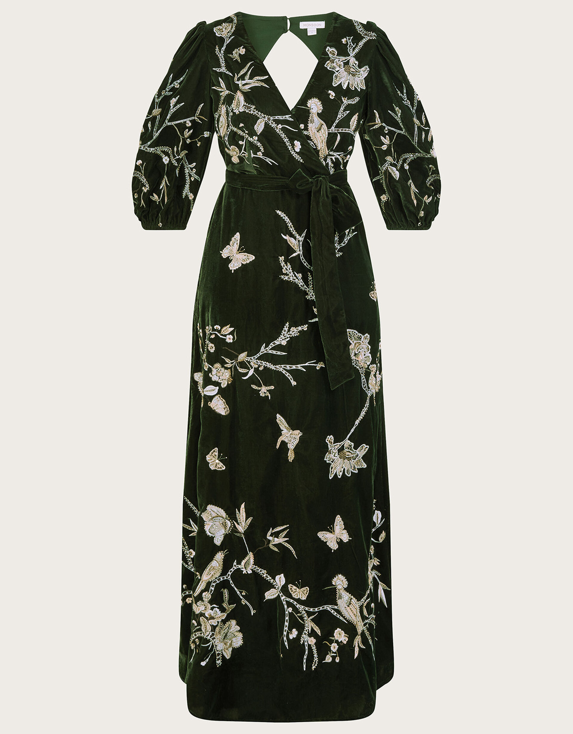 Olive Green Velvet Maxi Dress main image 0