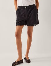 Irina High-Waisted Lace Shorts, Black (BLACK), large