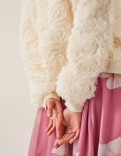 Fi Floral Knit Cardigan, Ivory (IVORY), large
