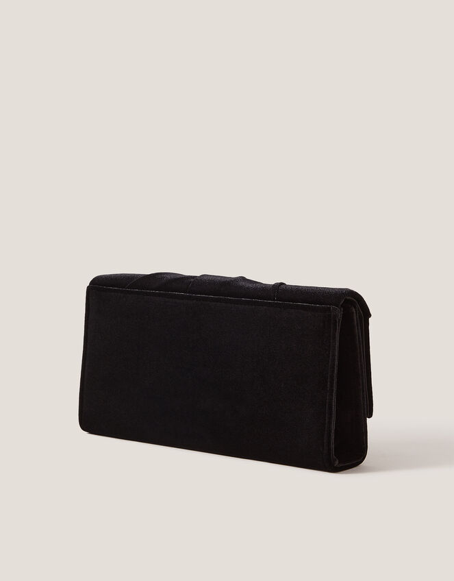 Mia Pleat Velvet Clutch Bag, , large