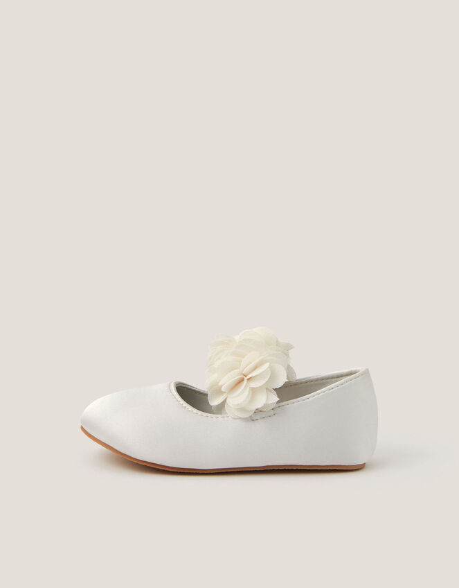 Baby Flower Pom Pom Walker Shoes, Ivory (IVORY), large