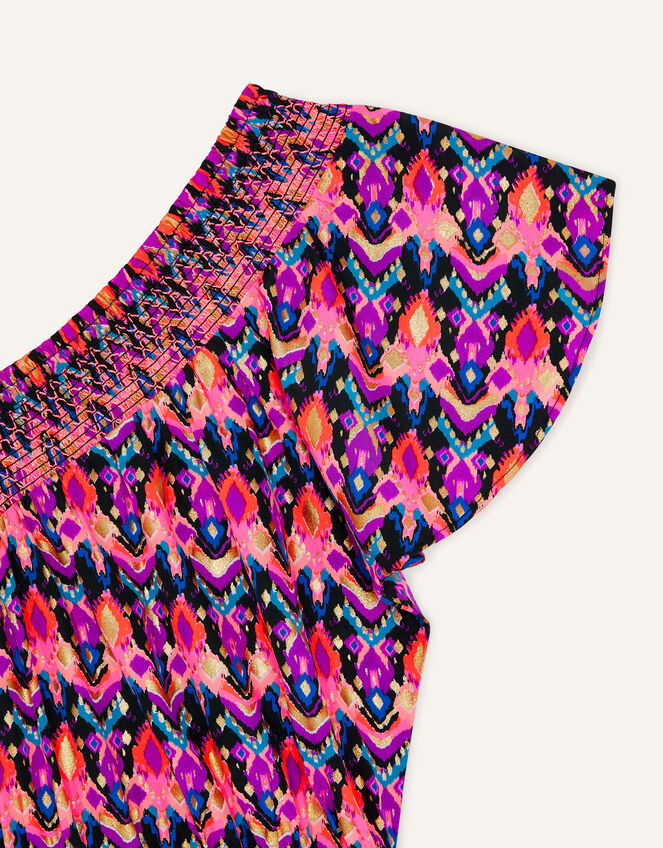 Ikat One-Shoulder Playsuit, Orange (ORANGE), large
