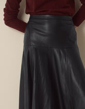 Dianne Faux Leather Midi Skirt, Black (BLACK), large