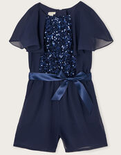 Bonita Sequin Playsuit, Blue (NAVY), large