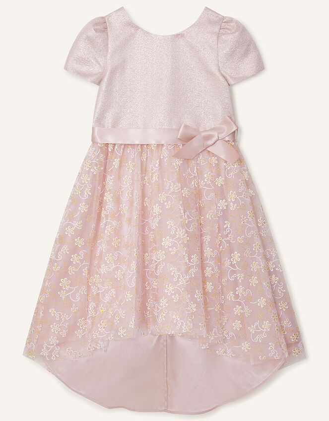 Maisie Shimmer Floral High-Low Dress, Pink (PINK), large