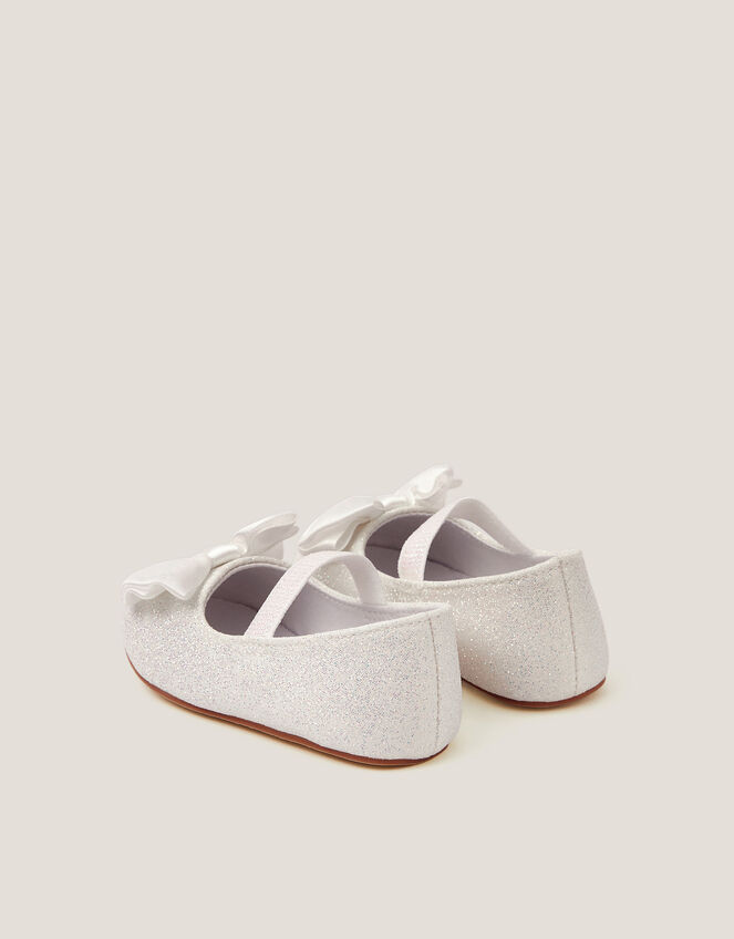 Baby Bow Glitter Walker Shoes, Ivory (IVORY), large