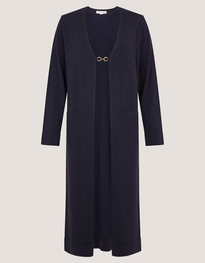 Leah Longline Cardigan, Blue (NAVY), large