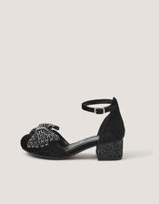 Diamant&eacute; Bow Velvet Two Part Heels, Black (BLACK), large
