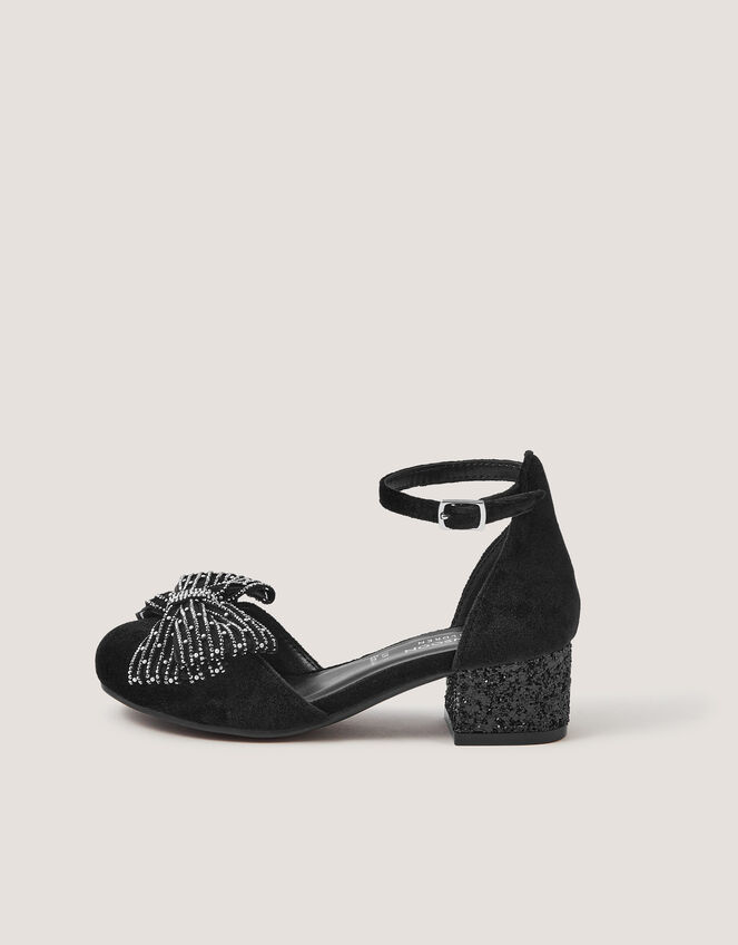 Diamant&eacute; Bow Velvet Two Part Heels, Black (BLACK), large