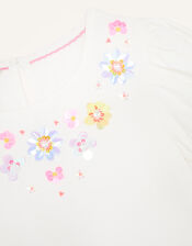 Daisy Gem Short Sleeve T-Shirt, Ivory (IVORY), large