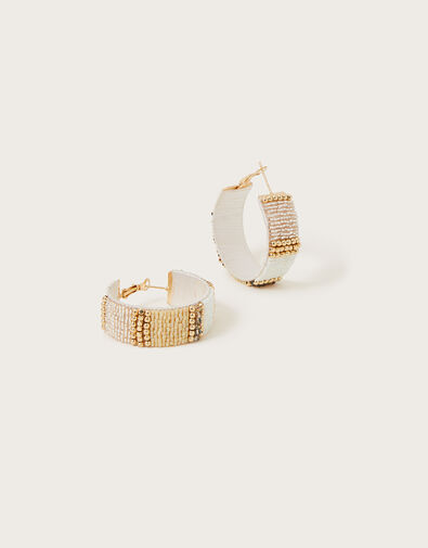 Heritage Beaded Hoop Earrings, , large