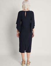 Fee Flute Sleeve Dress, Blue (NAVY), large