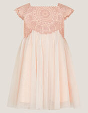 Baby Estella Embroidered Tulle Dress, Pink (PINK), large