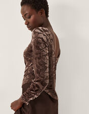 Delia Devor&eacute; Midi Slip Dress, Brown (CHOCOLATE), large