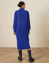 Zola Zip Neck Cable Dress, Blue (BLUE), large