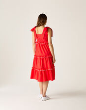 Mirla Beane Tiered Midi Dress, Red (RED), large
