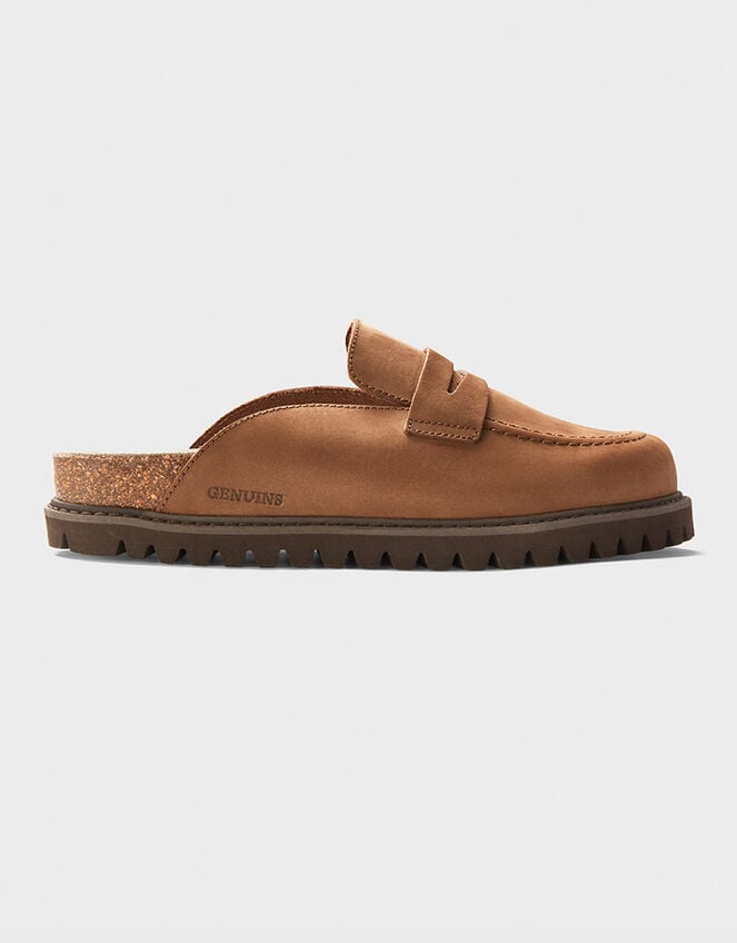 Genuins Nubuck Moccasin Clogs, Brown (BROWN), large