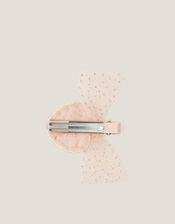 Pearl Heart Bow Hair Clip, , large