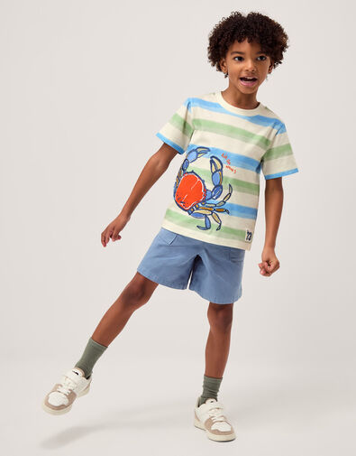  Plain Cotton Pull On Shorts, Blue (BLUE), large