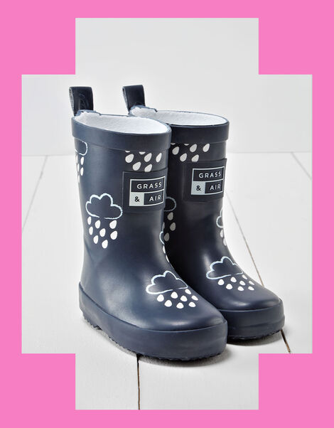 Grass and Air Colour-Revealing Wellies, Blue (NAVY), large
