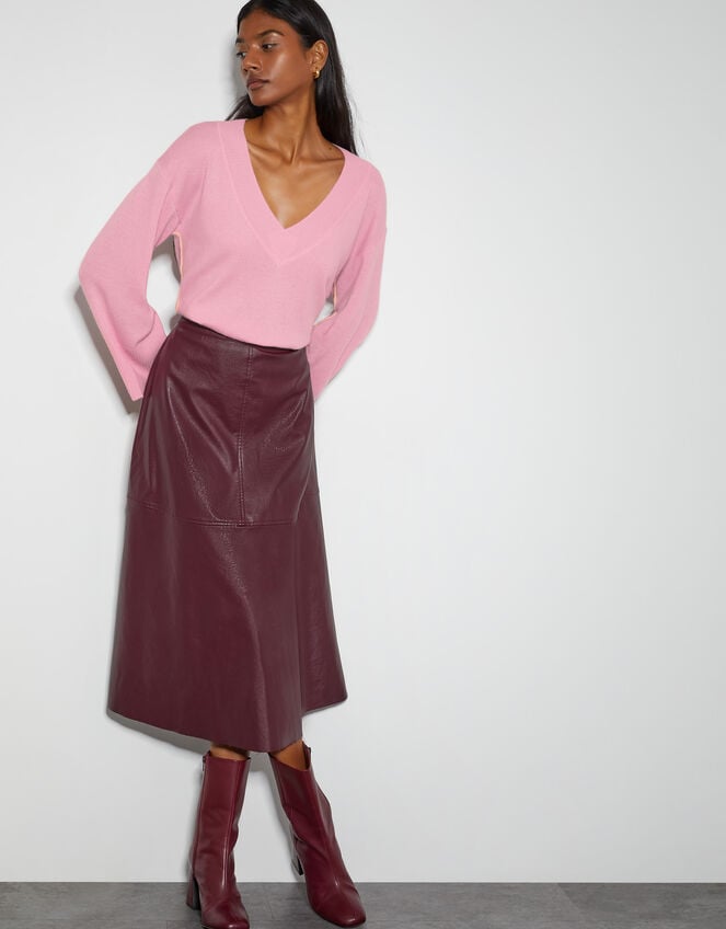 Cree V-Neck Cashmere Jumper, Pink (PINK), large