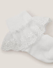 Baby Lace Socks, White (WHITE), large