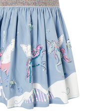 Sequin Cloud Unicorn Skirt, Blue (BLUE), large